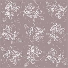 Floral seamless pattern light brown

