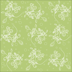 Floral pattern light green seamless
