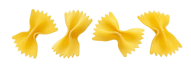 Farfalle pasta isolated on white background