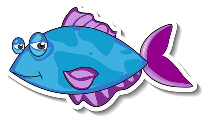 Cute fish sea animal cartoon sticker