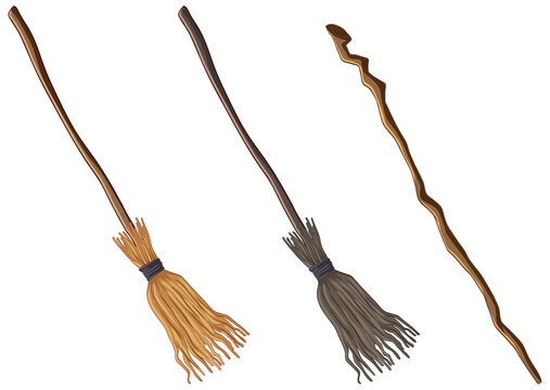 Broomsticks and magic wand