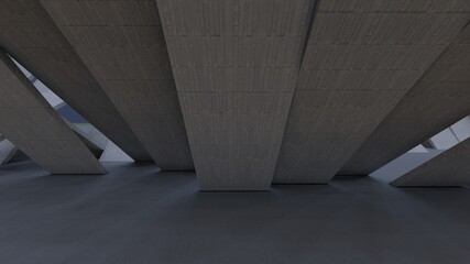 Obraz premium 3d rendering interior background geometric pattern of concrete walls