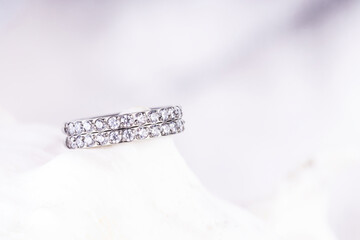 Beautiful piercing jewelry. Macro shot. Selective focus.