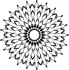 abstract floral ornament mandala design, tattoo, black and white mandala, pattern, tattoo, 