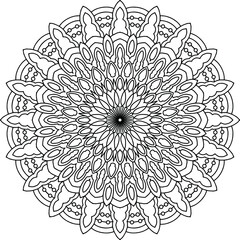 abstract floral ornament mandala design, tattoo, black and white mandala, pattern, tattoo, 