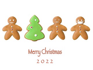 A set of Christmas gingerbread cookies. Illustration