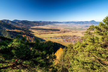 Naklejka premium Beautiful mountains landscape. View from hill Demanovska Hora in Low Tatras mountains, Slovakia