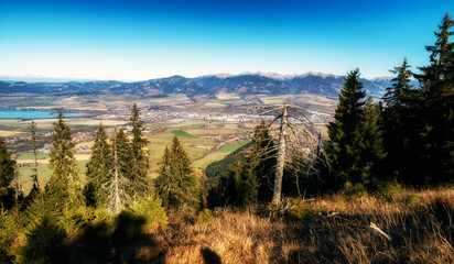 Beautiful mountains landscape. View from hill Demanovska Hora, Slovakia.