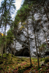 Large rock formation in valley called Dolina Vyvieranie in Low Tatras mountains, Slovakia