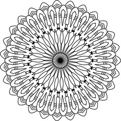 abstract floral ornament mandala design, tattoo, black and white mandala, pattern, tattoo, 