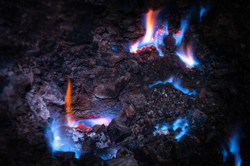 Underground gas flames of Mount Chimaera, Cirali, Turkey