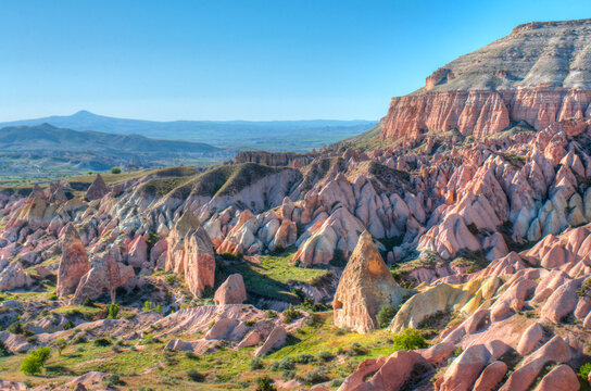 Impressive fungous forms of sandstone in the canyon of Cappadocia