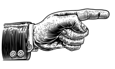 Hand Pointing Finger Direction In Business Suit