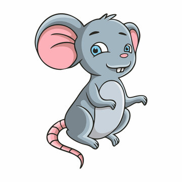 cartoon illustration sitting mouse