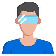 VIRTUAL REALITY flat icon,linear,outline,graphic,illustration