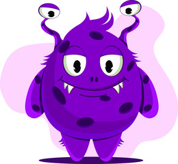 purple monster with four eyes