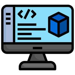 COMPUTING INDUSTRY Filled Outline