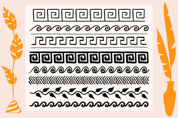 Ancient Greek pattern - seamless set of antique borders from Greece