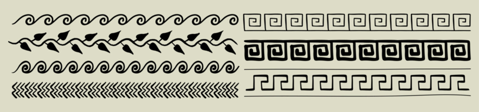 Ancient Greek pattern - seamless set of antique borders from Greece