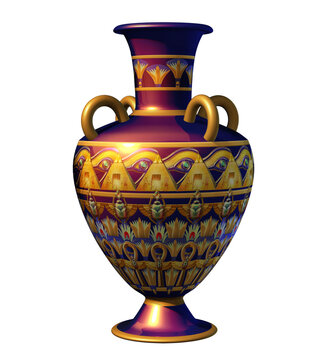 Representation of an ancient Egyptian amphora or ceramic vase. 3D  illustration isolated on white background Stock Illustration | Adobe Stock