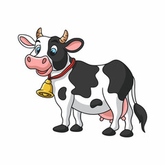 Obraz na płótnie Canvas cartoon illustration cool cow