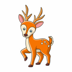 cartoon illustration cool deer