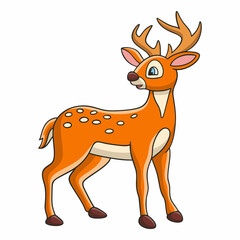 cartoon illustration cool deer