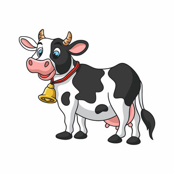 cartoon illustration cool cow