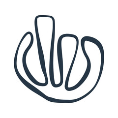 Freeform doodle element.Minimalist abstract boho watercolor shape.