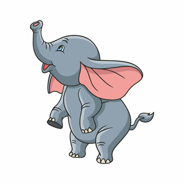 cartoon illustration elephant standing