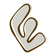 Freeform doodle element.Minimalist abstract boho watercolor shape.