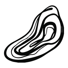 Freeform doodle element.Minimalist abstract boho watercolor shape.