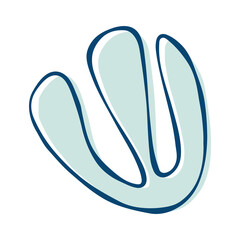 Freeform doodle element.Minimalist abstract boho watercolor shape.