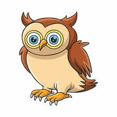 cartoon illustration cool owl