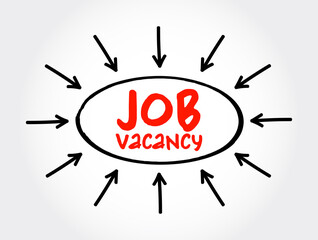 Job Vacancy text with arrows, business concept for presentations and reports