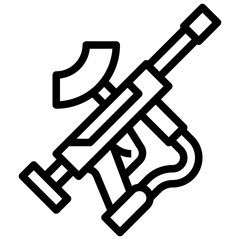 PAINTBALL PISTOL line icon,linear,outline,graphic,illustration