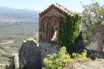 Fototapeta na wymiar Greece. The ruins of the archeologic site Mystras