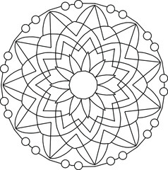 Obraz premium Mandala illustration design artwork, vector mandala, coloring mandala page, background, artwork, mehndi, geometric, ornaments, yoga, meditation