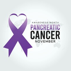 Pancreatic cancer awareness month vector illustration