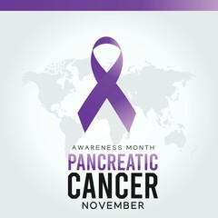 Pancreatic cancer awareness month vector illustration