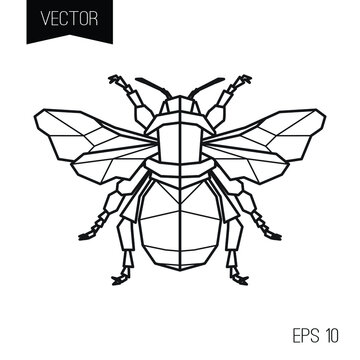 Geometric bumblebee logo or icon or tini tattoo