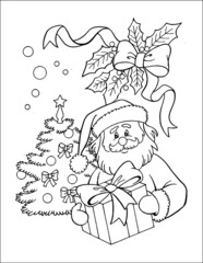 Santa and christmas tree 02