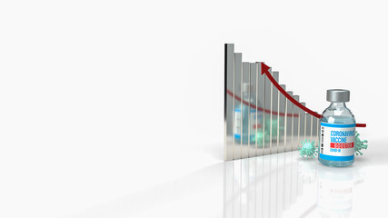 The vaccine booster and chart for medical  or sci concept 3d rendering