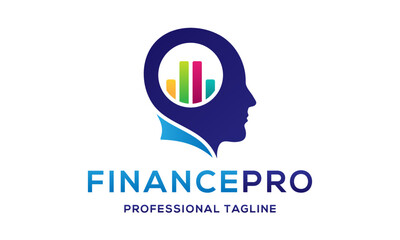 Artificial Intelligence Financial Advisor Pro Logo Design Vector Icon Symbol Illustrations.