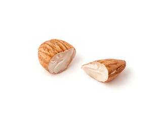 Almond on white background. Almond isolated.
