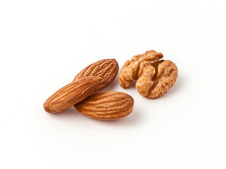 Almond on white background. Almond isolated.