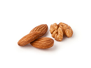 Almond on white background. Almond isolated.