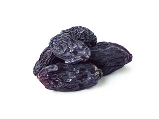 Dried raisins isolated on white background.