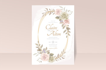 Beautiful roses invitation card template