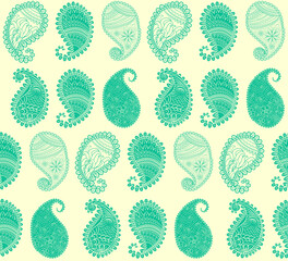 seamless pattern with Indian ornament. Turkish cucumber